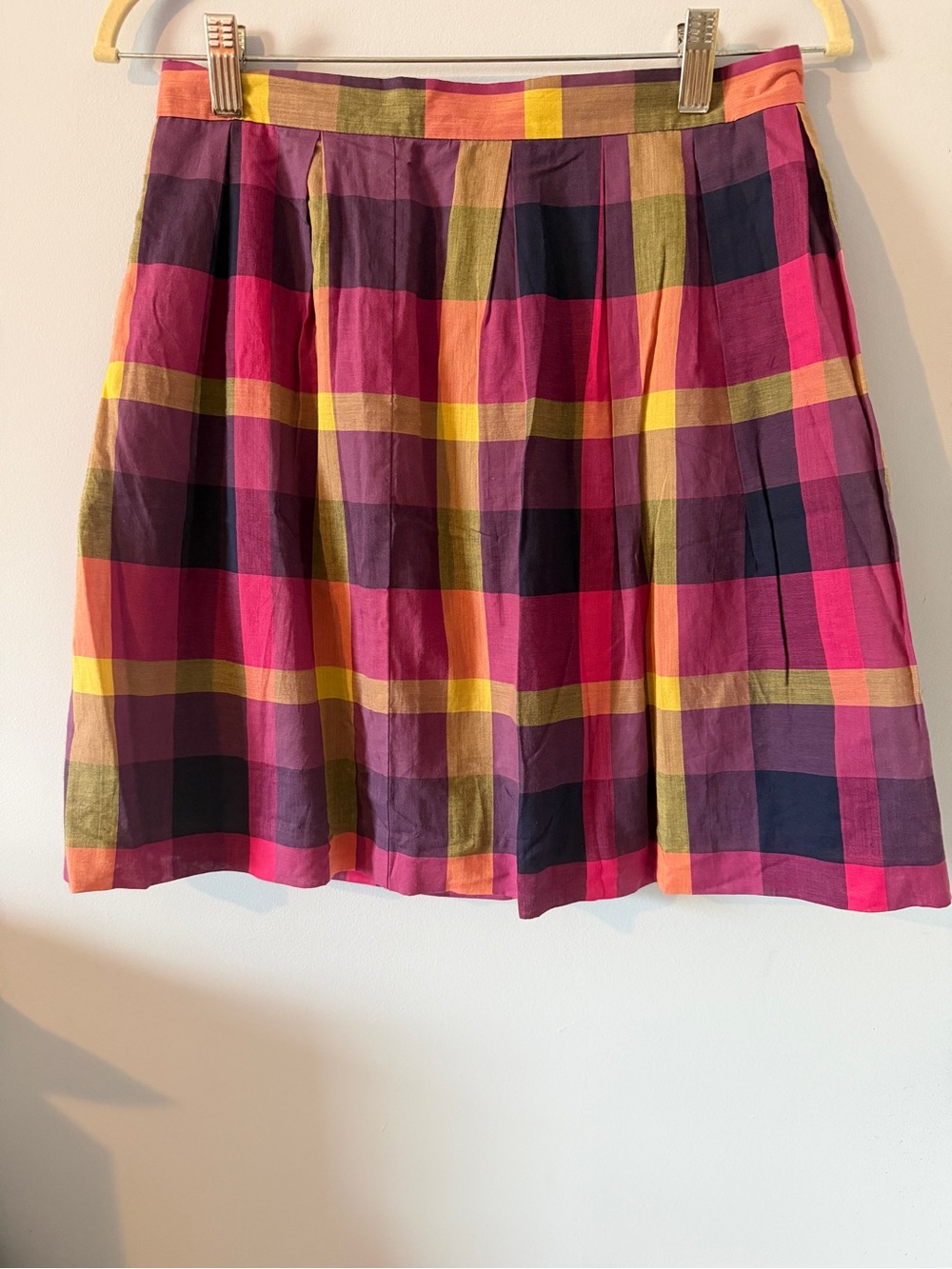 Isaac Mizrahi Pink Multi Plaid A-Line Skirt